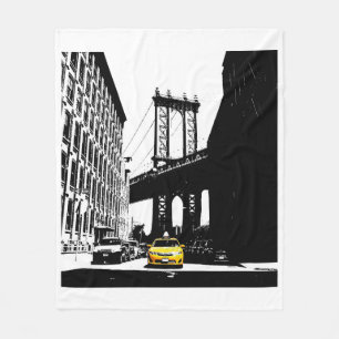 New York City Nyc Yellow Taxi Pop Art Fleecedecke