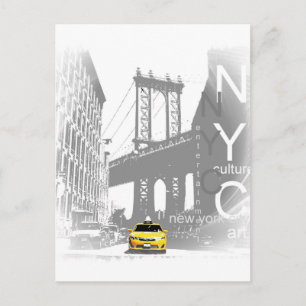 New York City Nyc Yellow Taxi Pop Art Postkarte