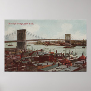 New York City, NYView von der Brooklyn Bridge Poster