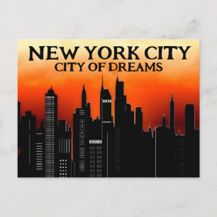 NEW YORK CITY OF DREAMS VINTAG STIL POSTCARD POSTKARTE