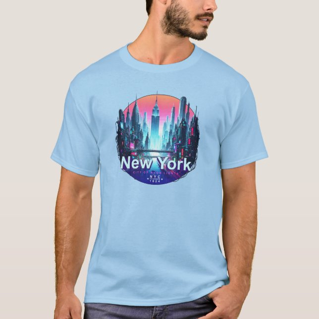 New York City of Neon Lights T-Shirt (Vorderseite)