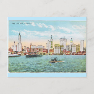 New York City Old Skyline Postkarte