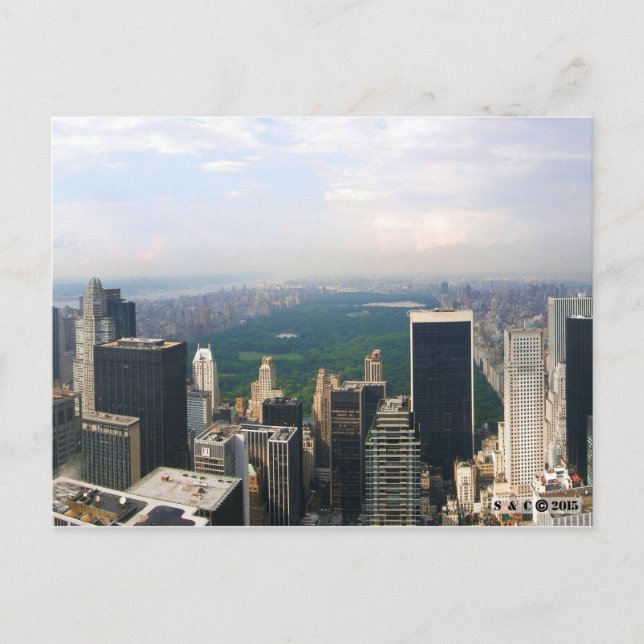 New York City Panoramic Skyline Postcard Postkarte (Vorderseite)