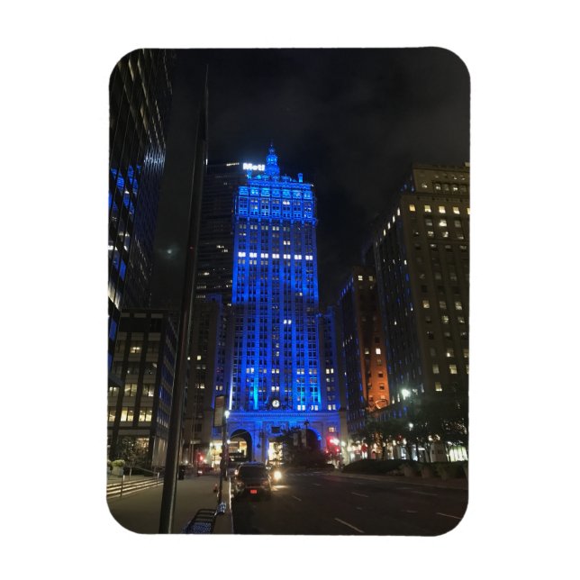 New York City Park Avenue Architecture NYC Night Magnet (Vertikal)