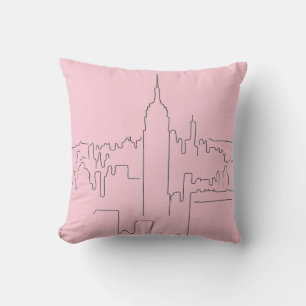 New York City Pink Minimallinie Kissen