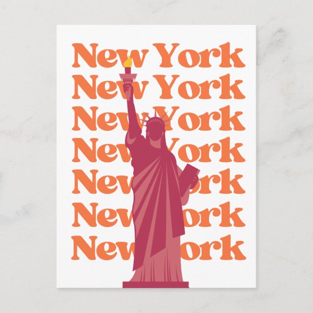 New York City Pink Orange NYC Travel Postkarte (Vorderseite)