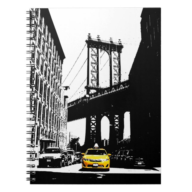 New York City Pop Art Nyc Yellow Taxi Brooklyn Notizblock (Vorderseite)