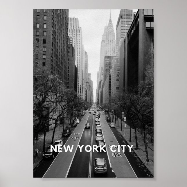 New York City Poster als Wanddeko in schwarz-weiß (Vorne)