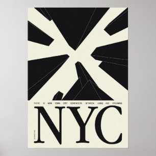 New York City Poster, nyc skyline art, manhattan w Poster