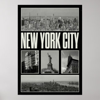 New York City Poster, nyc skyline art, manhattan w Poster
