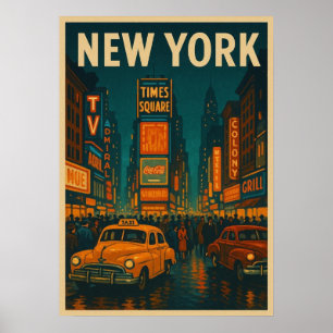New York City Poster, nyc skyline art, manhattan w Poster