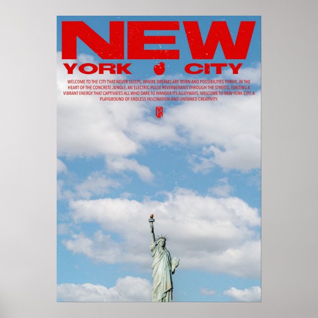 New York City Poster, nyc skyline art, manhattan w Poster (Vorne)