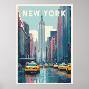 New York City Poster, nyc skyline art, manhattan w Poster