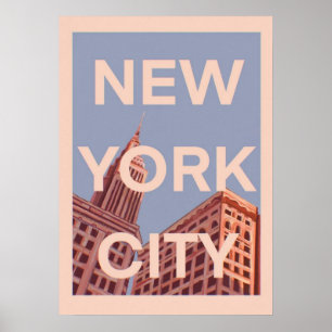 New York City Poster, nyc skyline art, manhattan w Poster