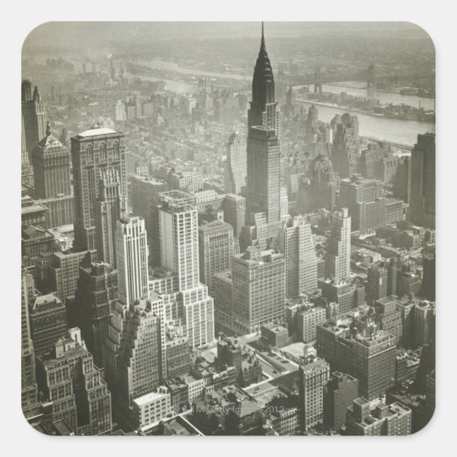 New York City Quadratischer Aufkleber (Vorderseite)