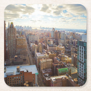 New York City Rechteckiger Pappuntersetzer