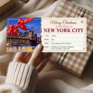 New York City Reise Weihnachtsenthüllung Geschenkk Einladung