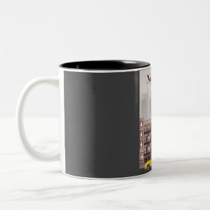 New York City Reiseplakat im minimalen Retro-Stil Zweifarbige Tasse