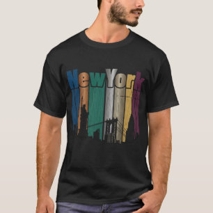 New York City Retro-Skyline-Grafik-T-Shirt T-Shirt
