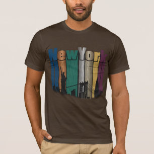 New York City Retro-Skyline-Grafik-T-Shirt T-Shirt