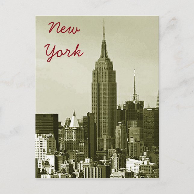 New York City Retro Style Postcard Postkarte (Vorderseite)