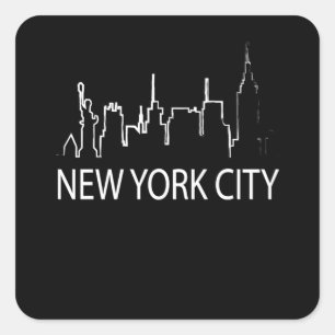 New York City Retro Vintage Geschenk Souvenir Quadratischer Aufkleber