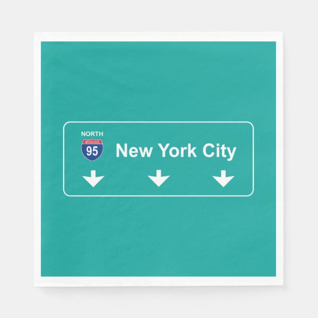 New York City Road Sign Serviette (Vorderseite)