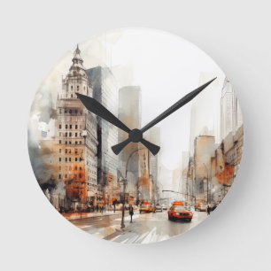 New York City Runde Wanduhr
