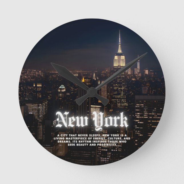 New York City Runde Wanduhr (Vorderseite)