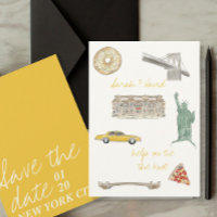 New York City Save the Date mit Zeichnungen