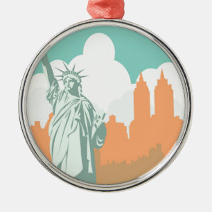New York City schläft nie Vintag Ornament Aus Metall