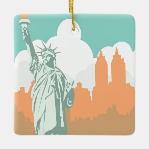 New York City Schläft Nie Vintage Keramikornament