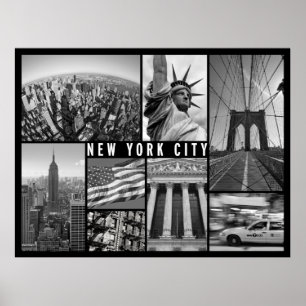 New York City Schwarz-Weiß Poster