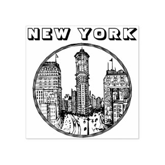 New York City Sibley Triangle Gebäude Rubber Stamm Gummistempel