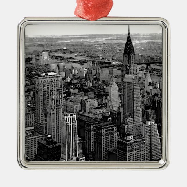 New York City Silbernes Ornament (Vorne)