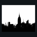 New York City Silhouette Pop Art Poster<br><div class="desc">New York City Night Digital Image - USA Großstädte</div>