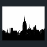 New York City Silhouette Pop Art Poster<br><div class="desc">New York City Night Digital Image - USA Großstädte</div>