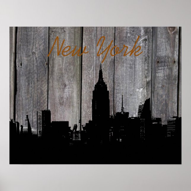 New York City Silhouette Pop Art Poster (Vorne)