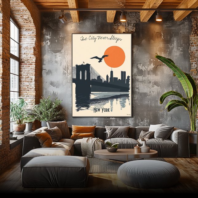 New York City Silhouetten - Skyline Reflections Poster (Von Creator hochgeladen)