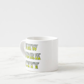 New York City Silver Gold Glitzer Espressotasse