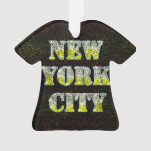 New York City Silver Gold Glitzer Ornament