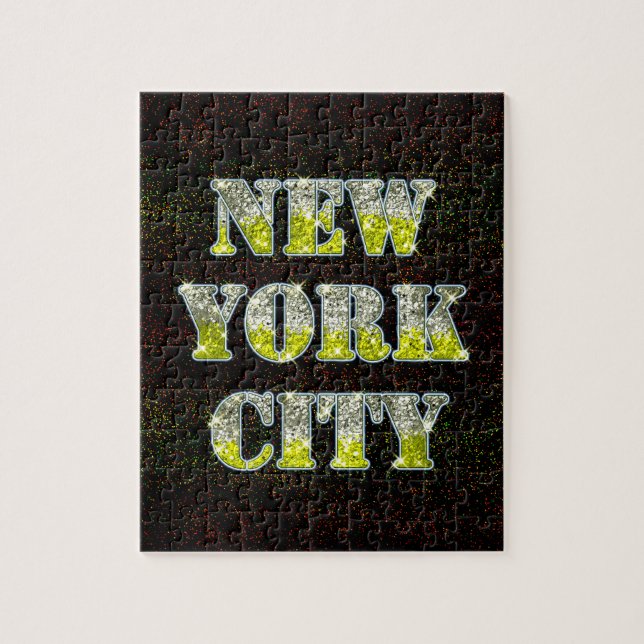 New York City Silver Gold Glitzer Puzzle (Vertikal)