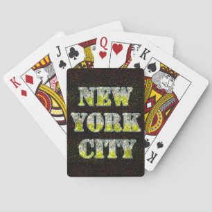 New York City Silver Gold Glitzer Spielkarten