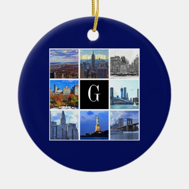 New York City Skyline 8 Image Foto Collage Keramikornament (Vorne)