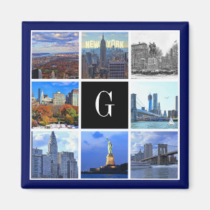 New York City Skyline 8 Image Foto Collage Magnet