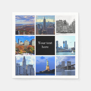 New York City Skyline 8 Image Foto Collage Serviette