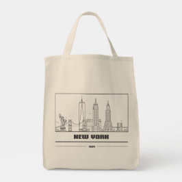 New York City Skyline Art Tote Bag - Chic & Timele Tragetasche