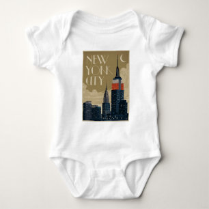 New York City Skyline Baby Strampler