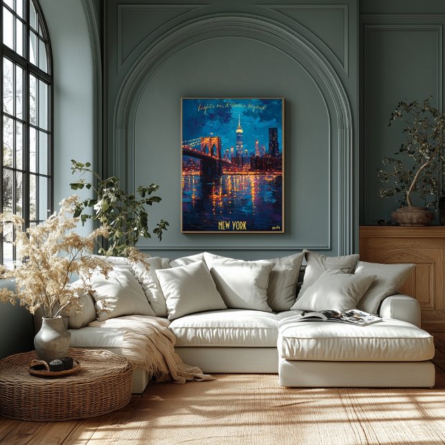 New York City Skyline bei Dusk - Brooklyn Bridge Poster (Von Creator hochgeladen)