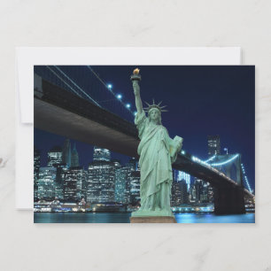 New York City - Skyline bei Nachtbeleuchtung,